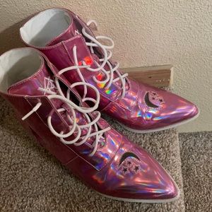 Dolls Kill Holographic Boots